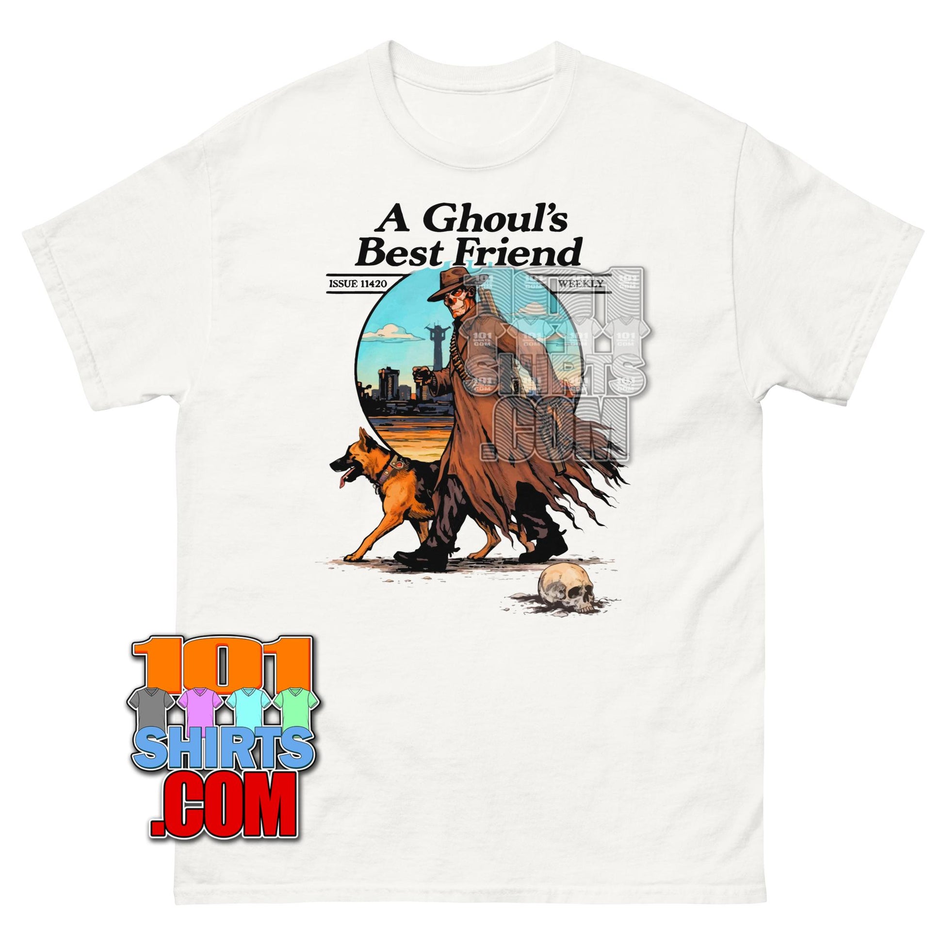 Fallout Ghoul T-Shirt Cooper Howard Dogmeat Wasteland Graphic Tee