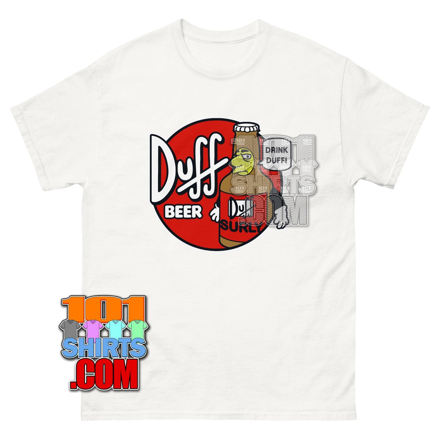The Simpsons Cartoon TV Show Funny Duff Beer Commercial Tee.
