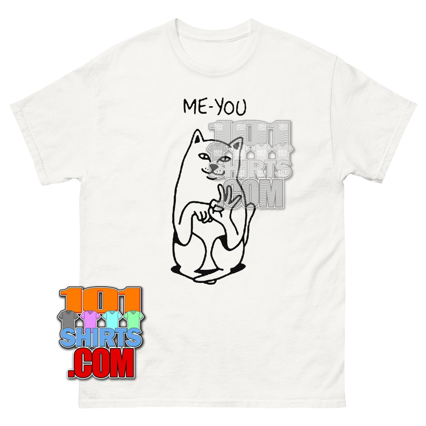 Funny Me-You Cat T-Shirt Rude Middle Finger Ripndip Style Graphic Tee