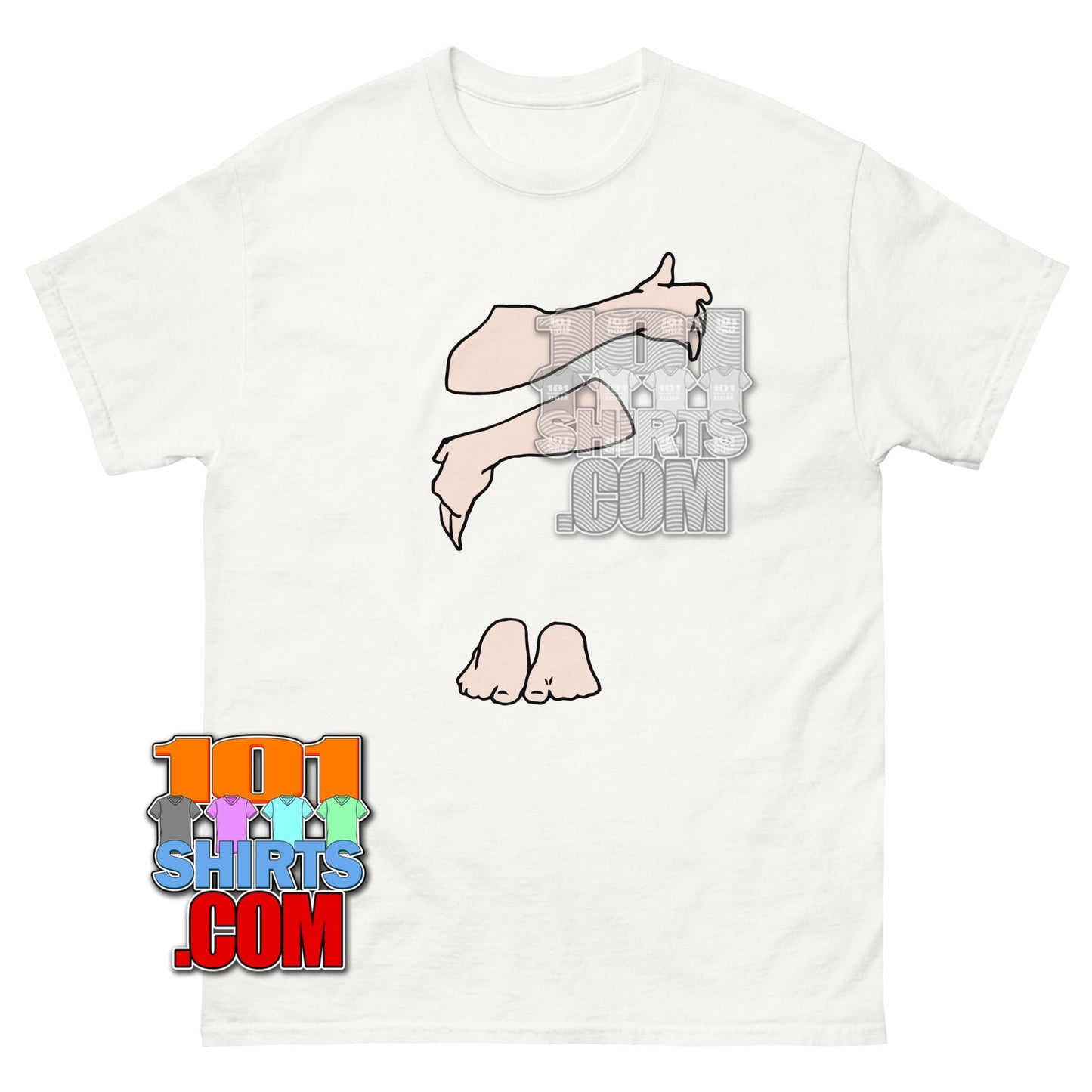 Minimalist Hugging Arms and Legs Aesthetic Line Art Graphic T-Shirt