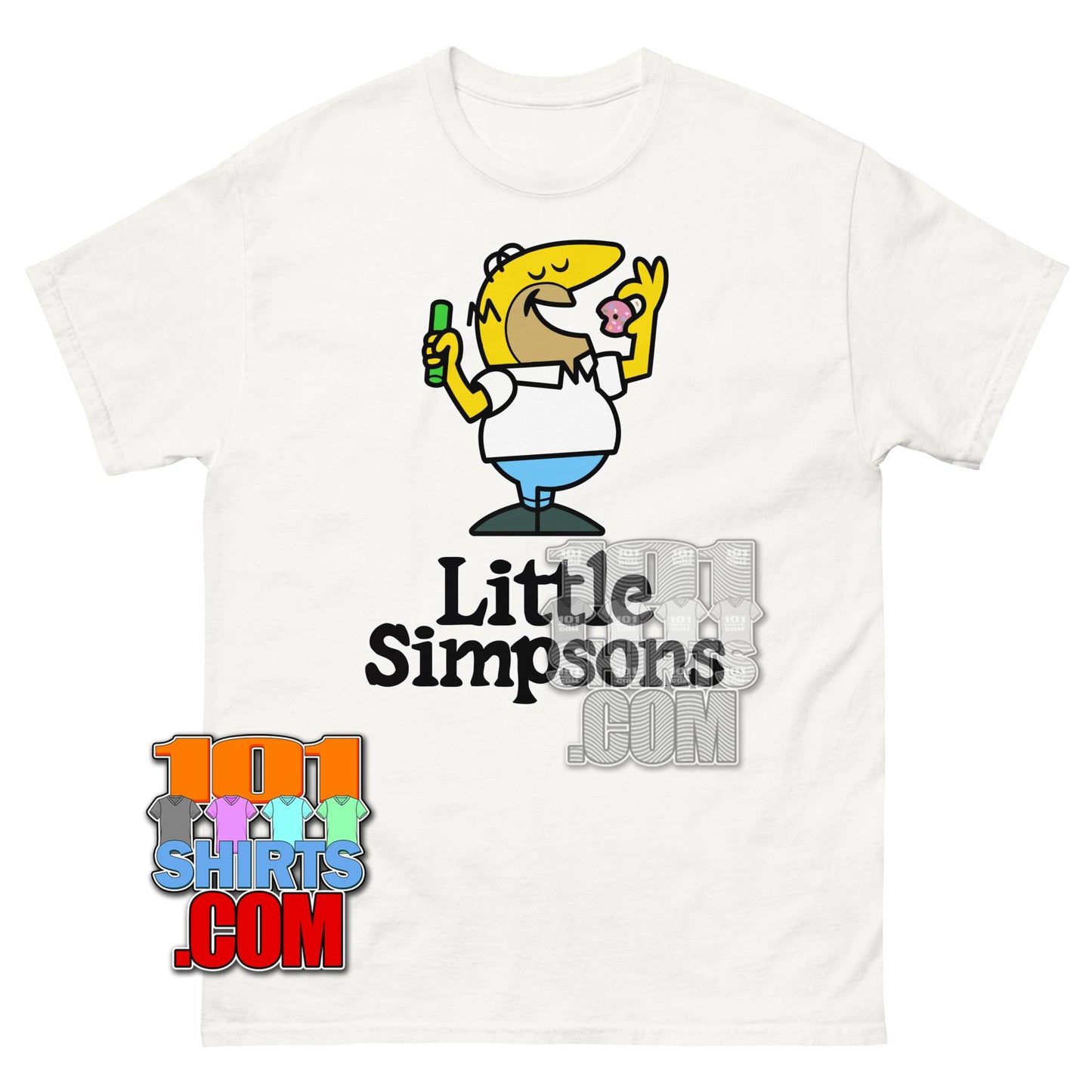 Homer Simpson Little Caesars Pizza Donut Funny Mashup T-Shirt