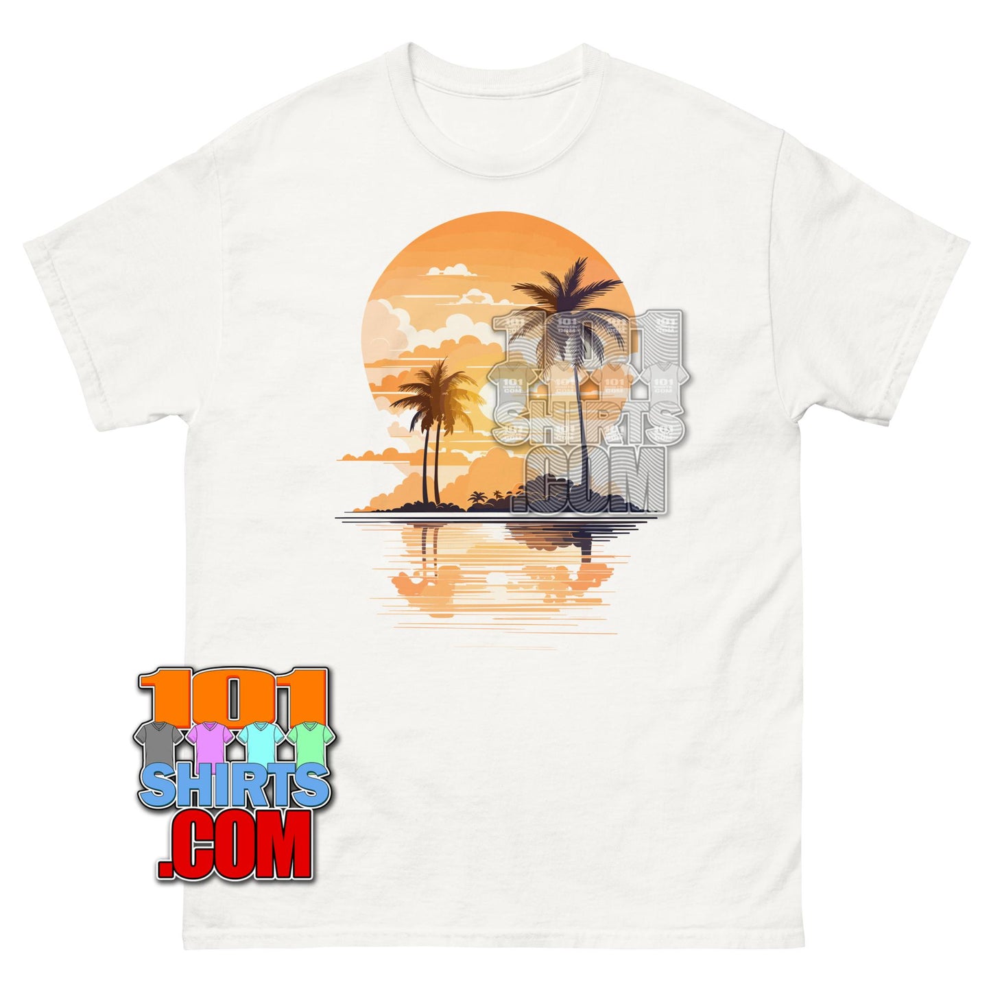 80s Sunset Palm Tree T-Shirt Retro Synthwave Beach Tee