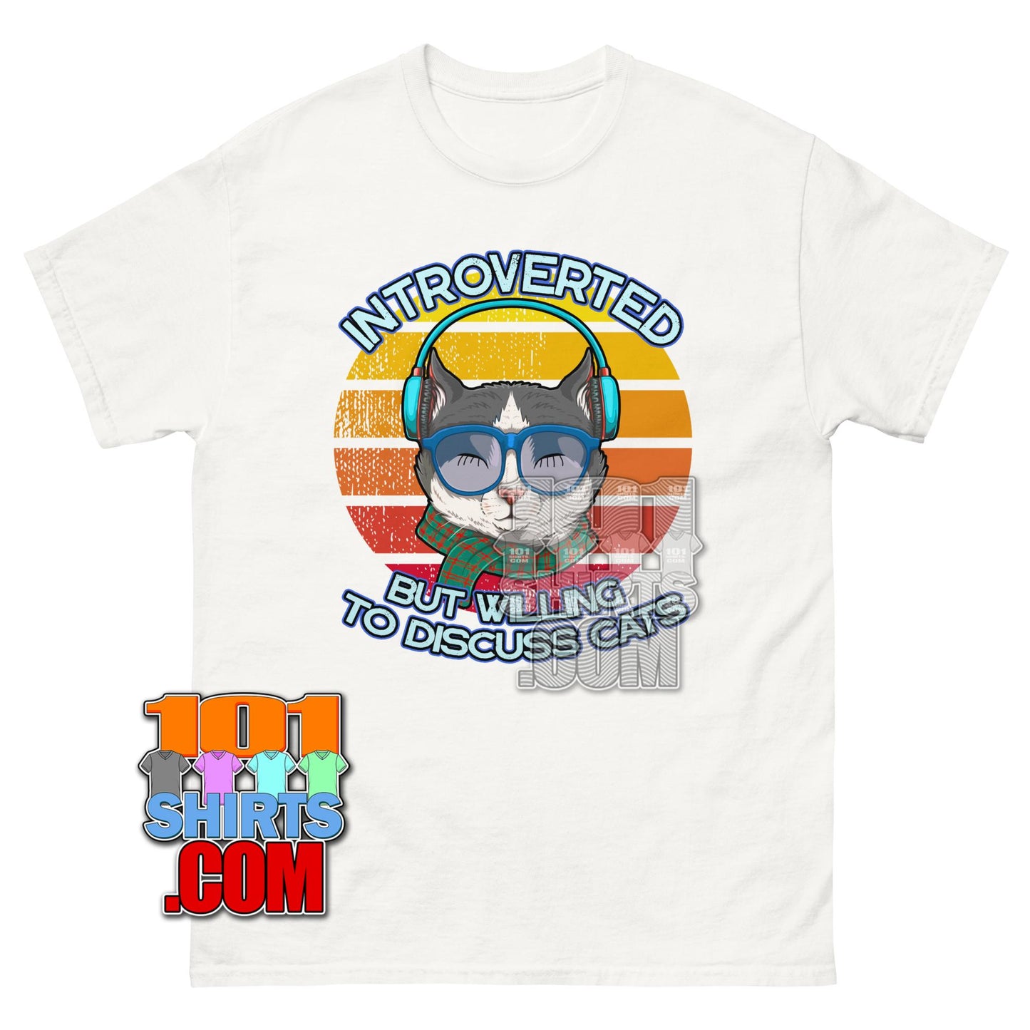 Funny Introvert Cat T-Shirt Cute Shy Kitten Box Graphic Tee
