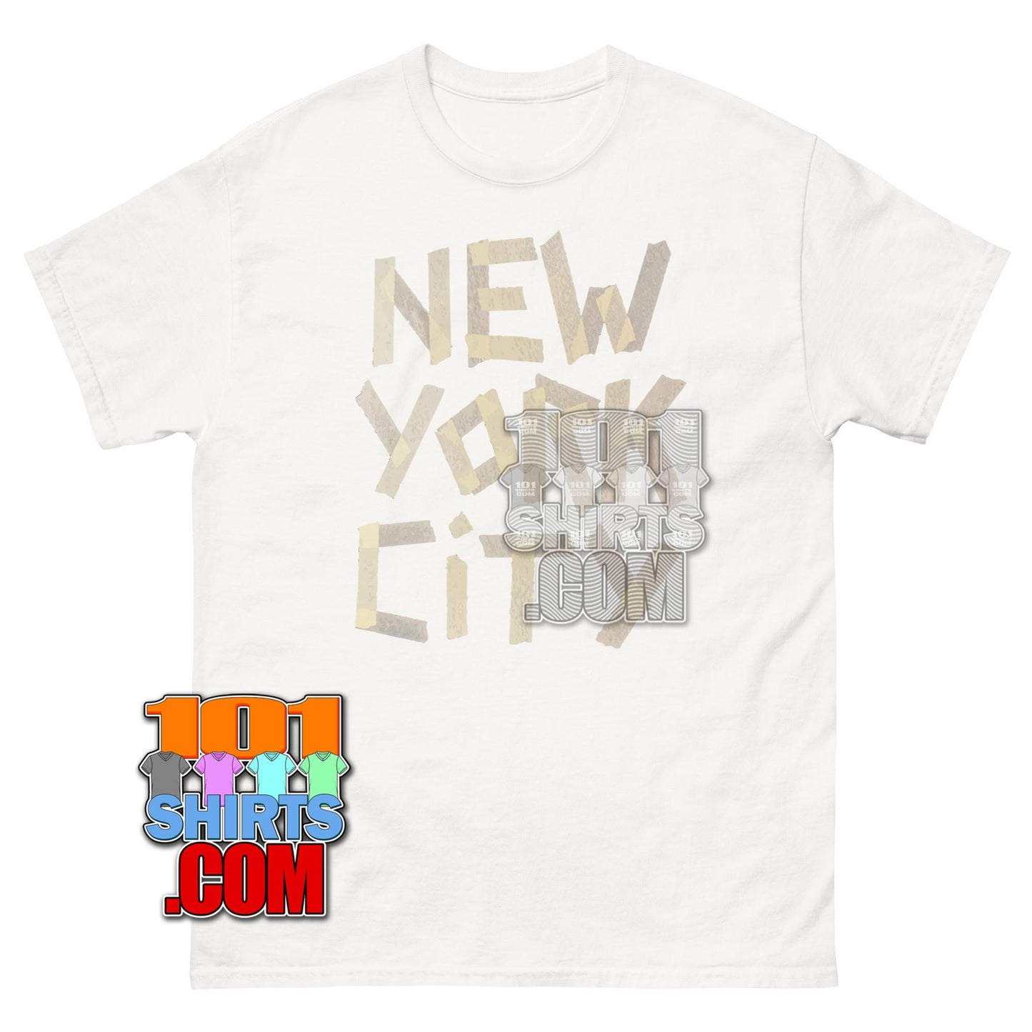 Cool New York City NYC Faux Masking Tape Print T-Shirt