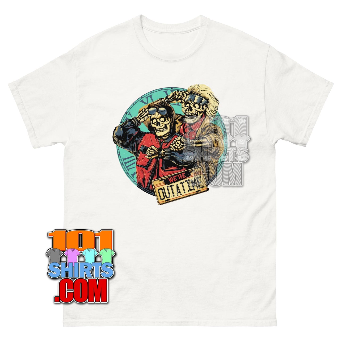 Back to the Future Movie Skeleton Outatime Graphic T-Shirt