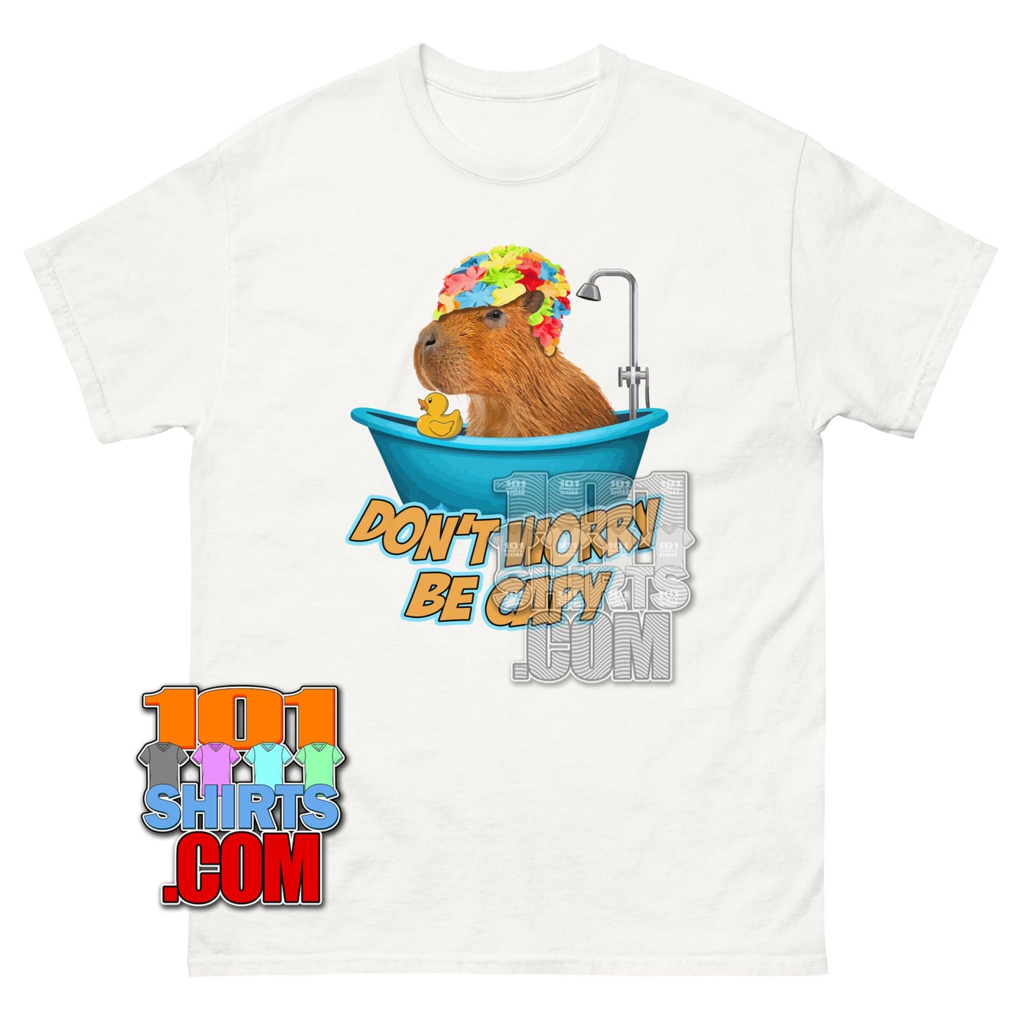Dont Worry Be Capy Cute Capybara Bath Graphic Tee T Shirt
