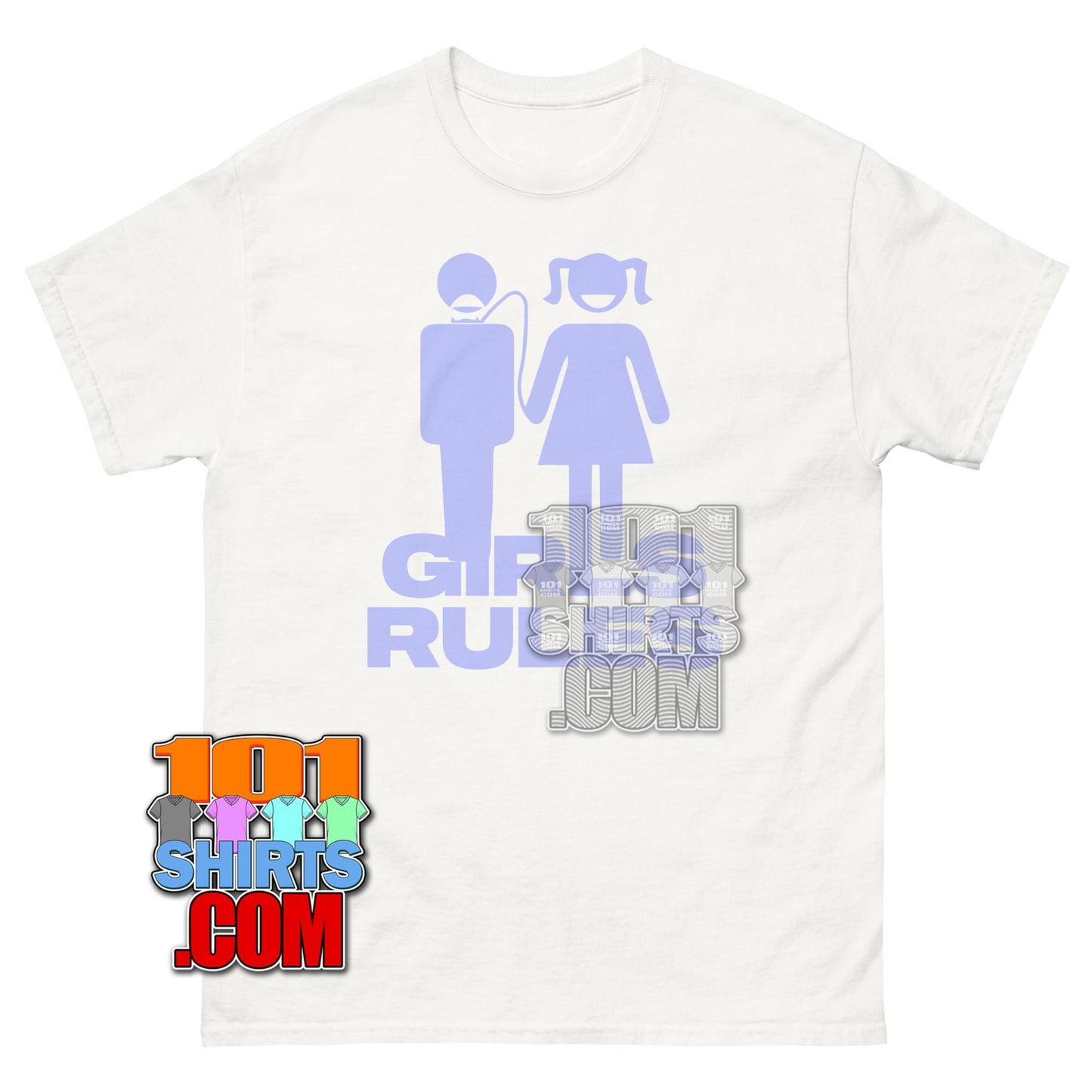 Girls Rules Blue Pastel Aesthetic Feminist Graphic Tee T Shirt