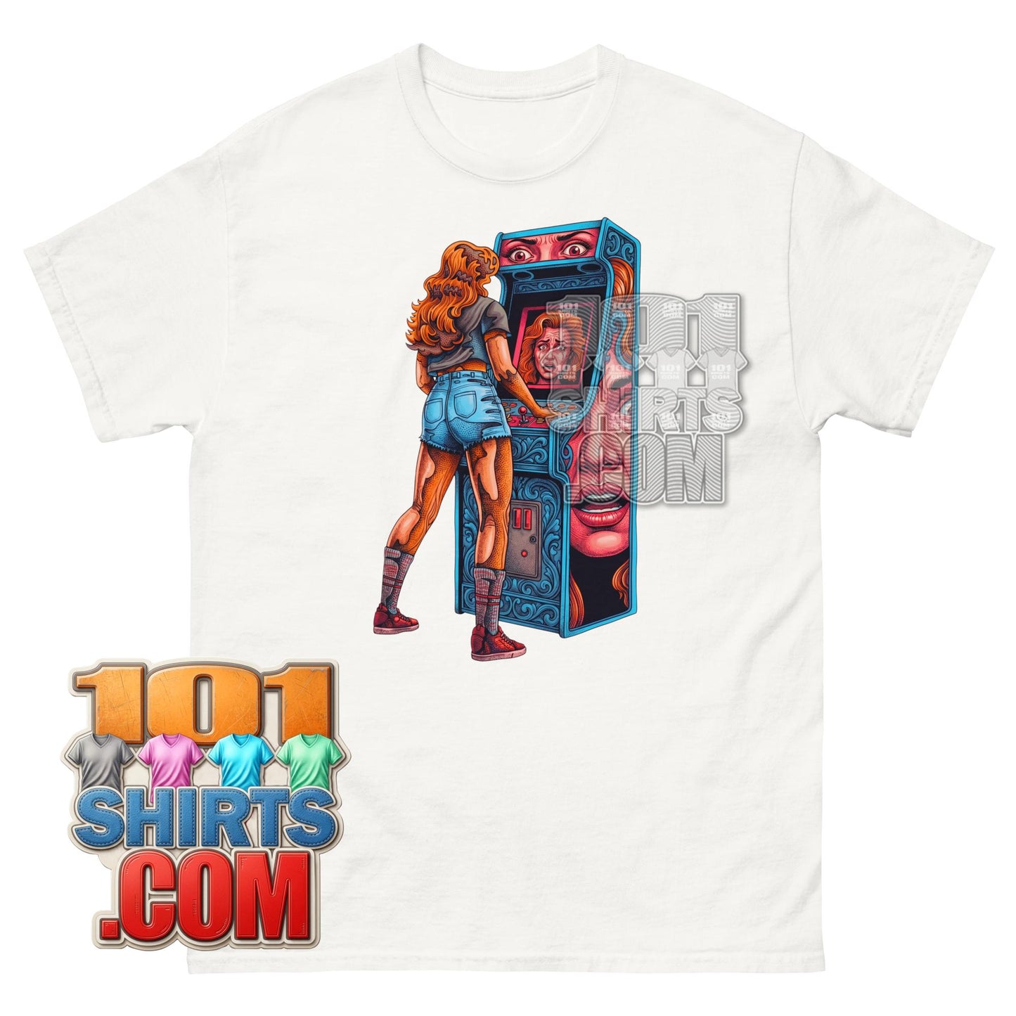 Retro Arcade Girl T-Shirt 80s Synthwave Vintage Gaming Graphic Tee