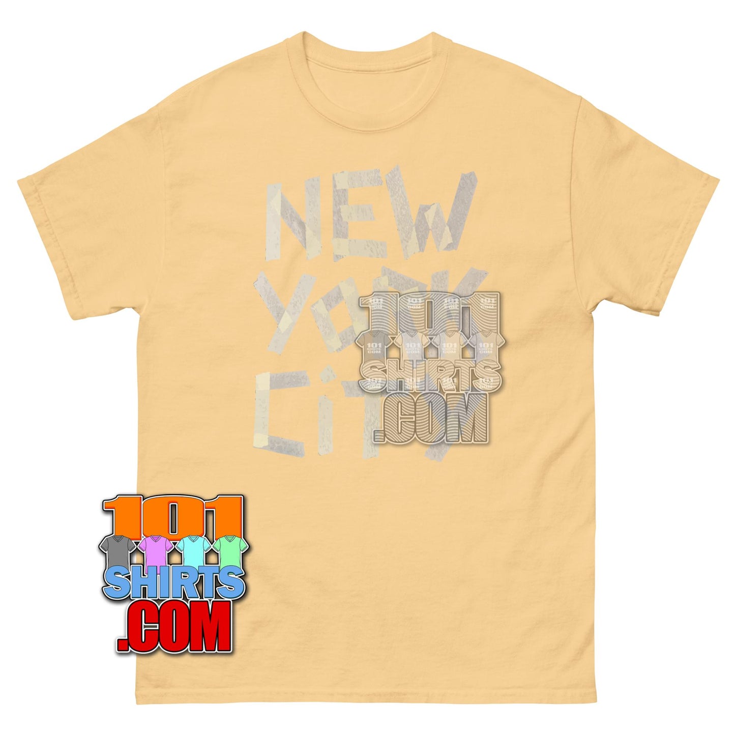 Cool New York City NYC Faux Masking Tape Print T-Shirt