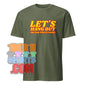 101SHIRTS olive green vampire humor graphic tee with bold yellow and red text saying Let's Hang Out