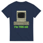 101SHIRTS navy computer humor graphic tee with vintage computer and I'm THIS old text