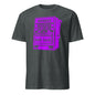 Dark gray vintage slot machine t-shirt with purple slot machine graphic and winner bad luck text