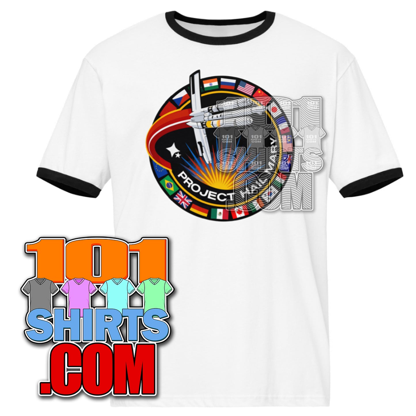 Project Hail Mary Movie Ryan Gosling Spaceship Logo Flags Ringer T-Shirt